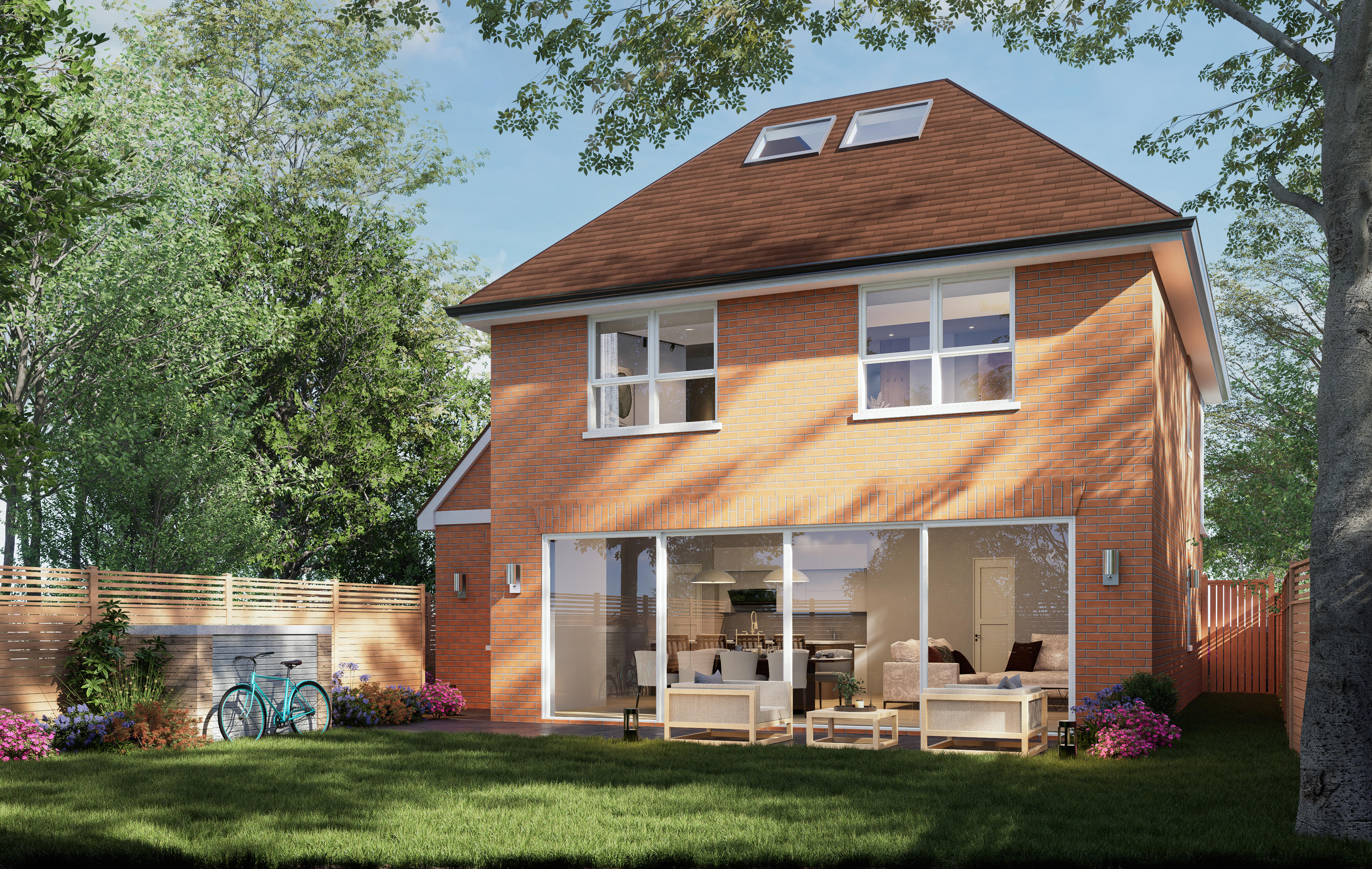 Modern house with interior view